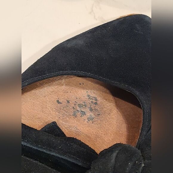 Jeffrey Campbell Cyrus Bow Black Suede Slip On Mule Heel Anthropologie | 7.5 - Picture 12 of 14
